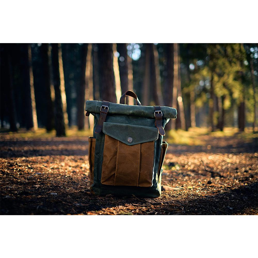 Marseille | Wax-coated canvas roll-top rucksack