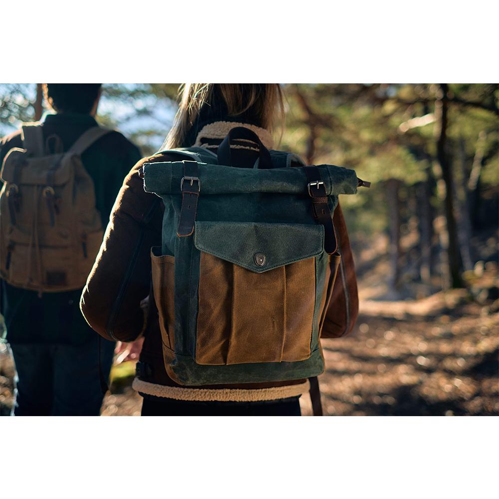 Marseille | Wax-coated canvas roll-top rucksack